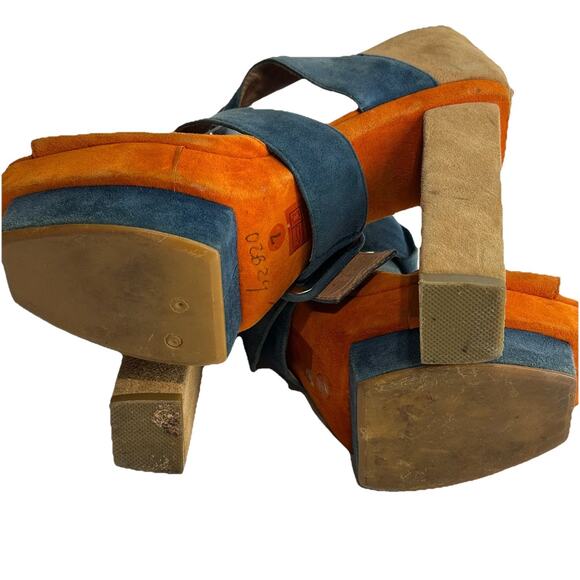 jeffrey campbell dressen colorblock platform heels size 7 - Picture 8 of 12